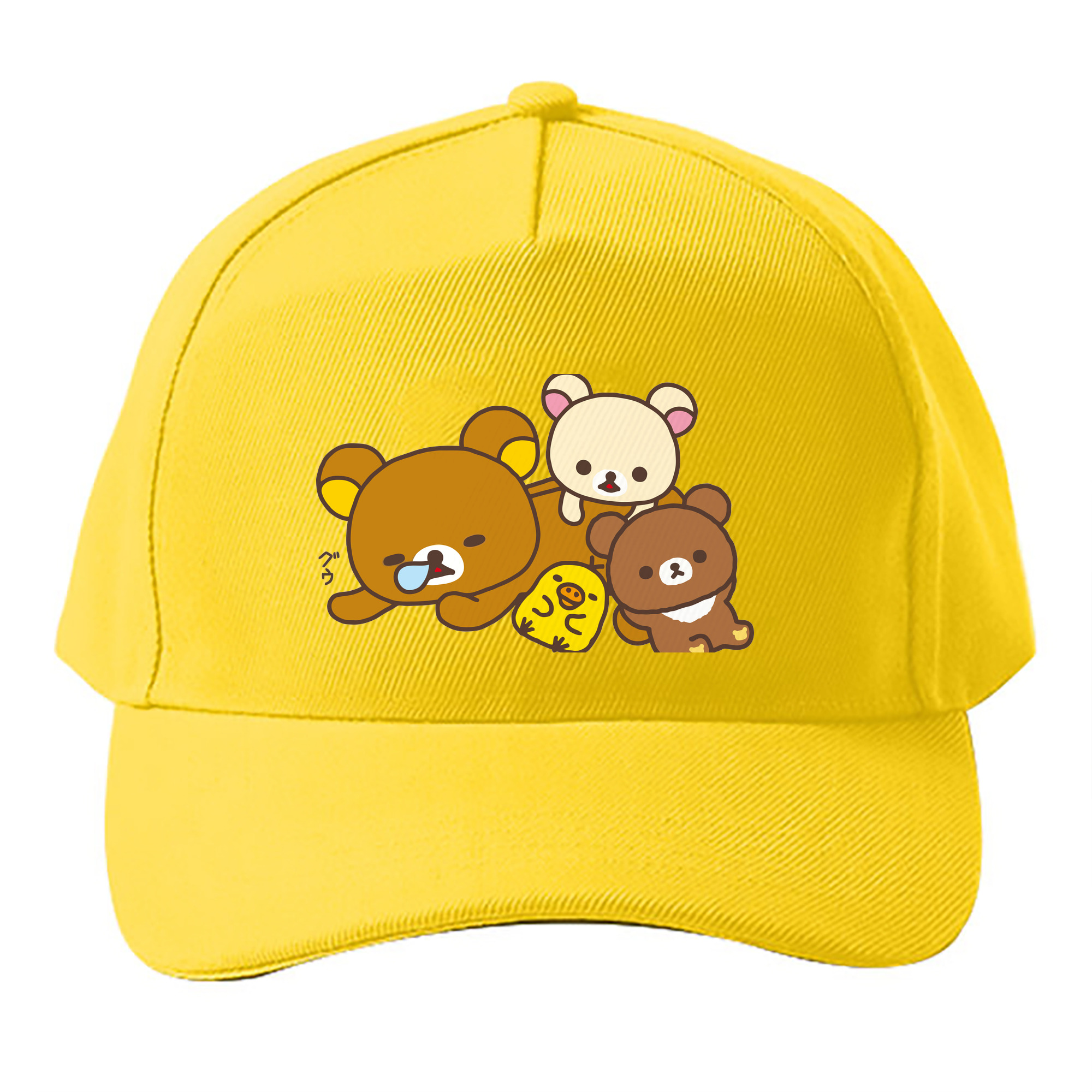 （画像用） リラックマ リラックマ キイロイトリ Rilakkuma Korilakkuma Kiiroitori ベースボールキャップ 綿100％ 男女兼用 帽子 スポーツ